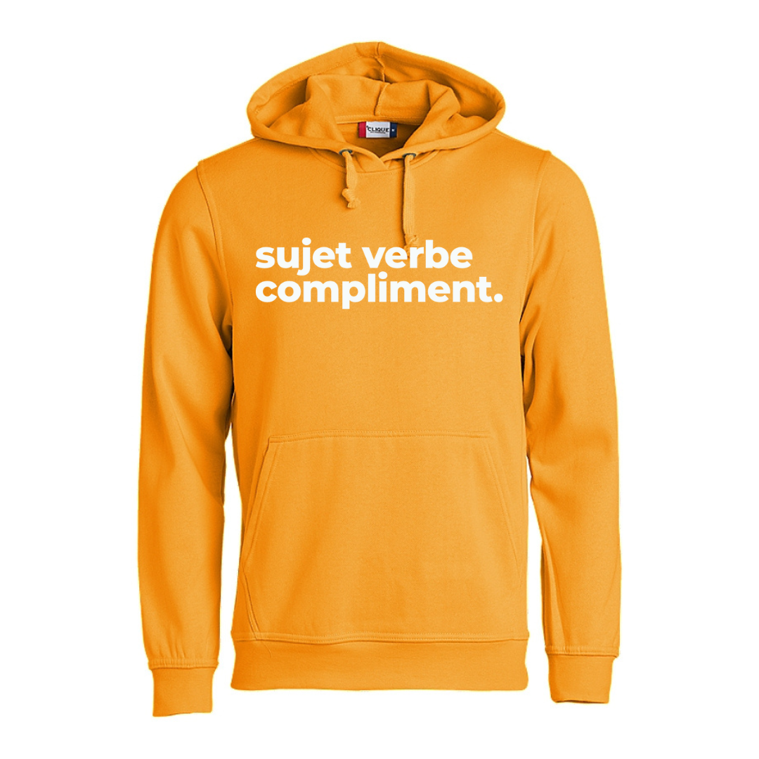 Hoodie à capuchon - Sujet verbe compliment