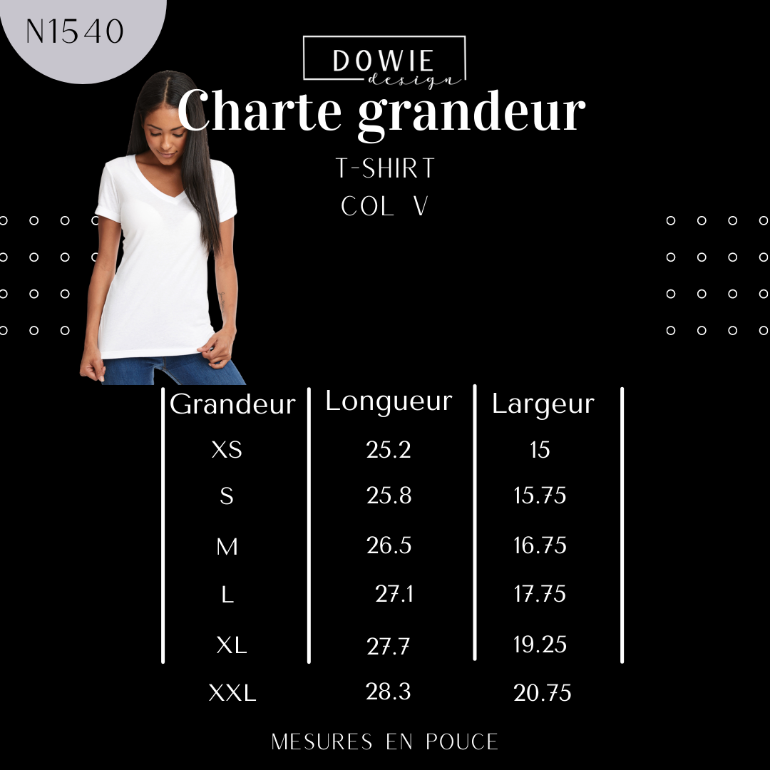 T-Shirt femme col en V - Sujet verbe compliment