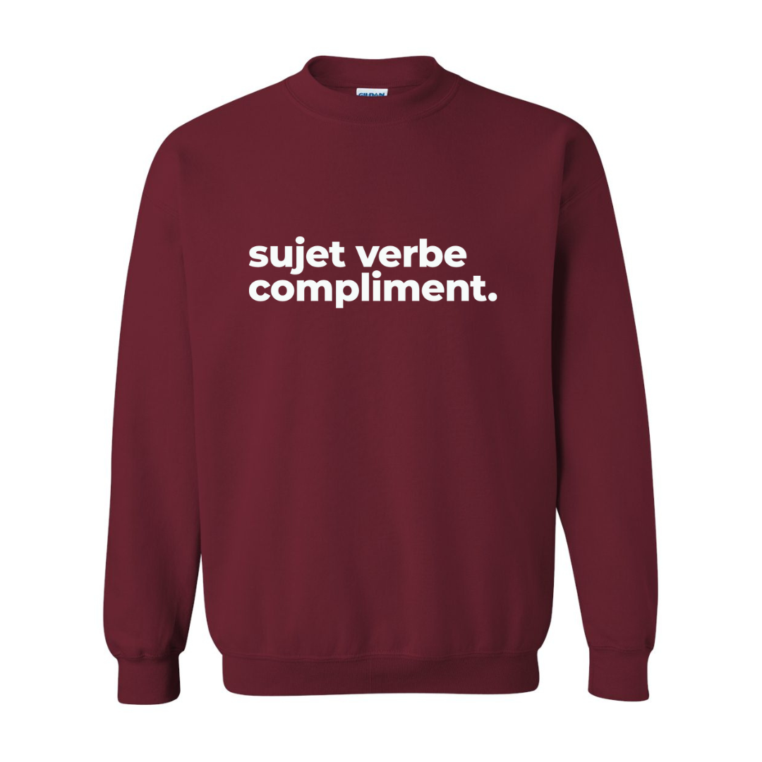 Crewneck - Sujet verbe compliment