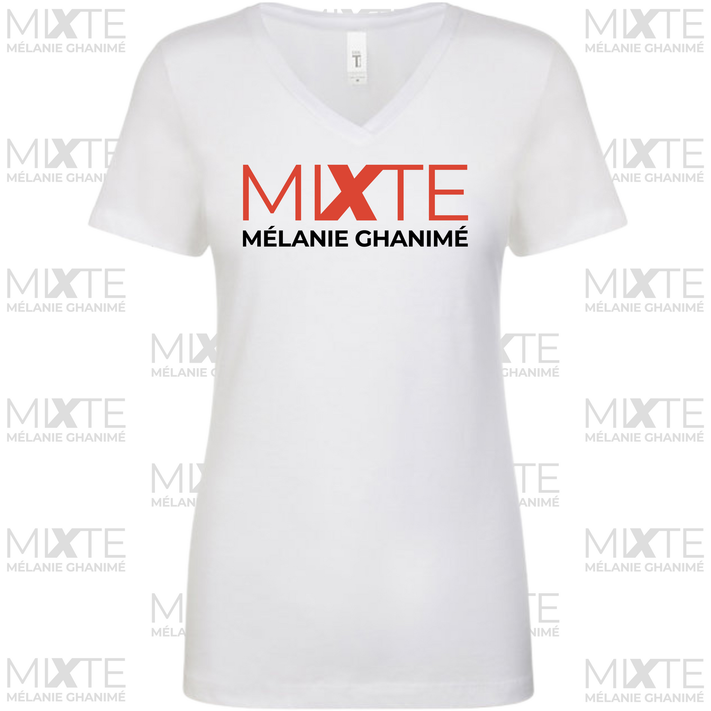 T-shirt femme col en V - MIXTE
