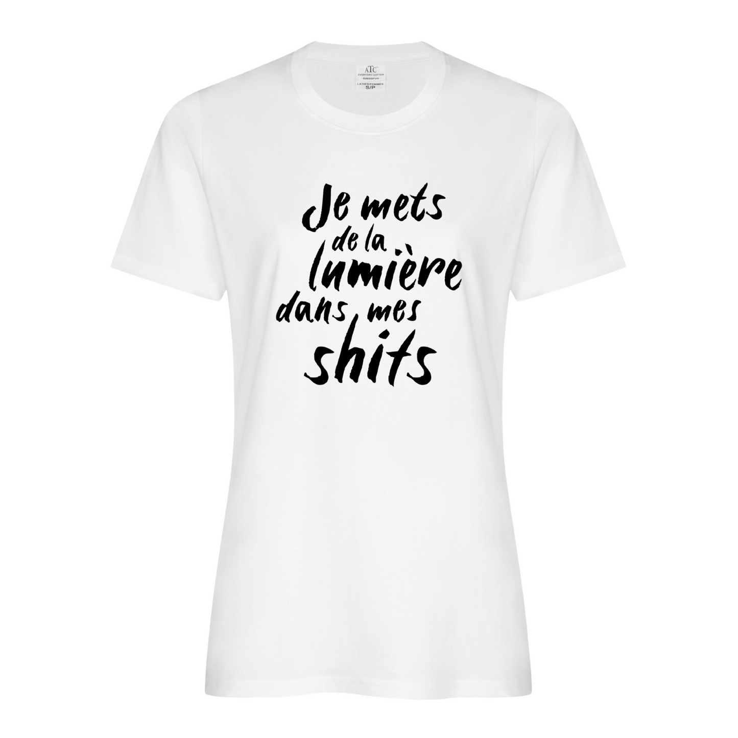 T-shirt femme col en V - Je mets de la lumière dans mes shits