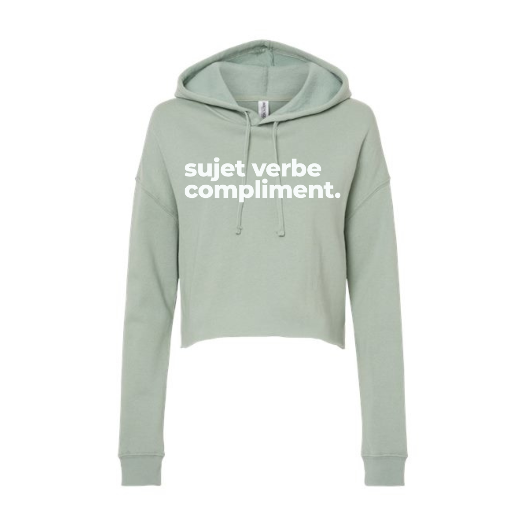 Crop top à capuchon - Sujet verbe compliment