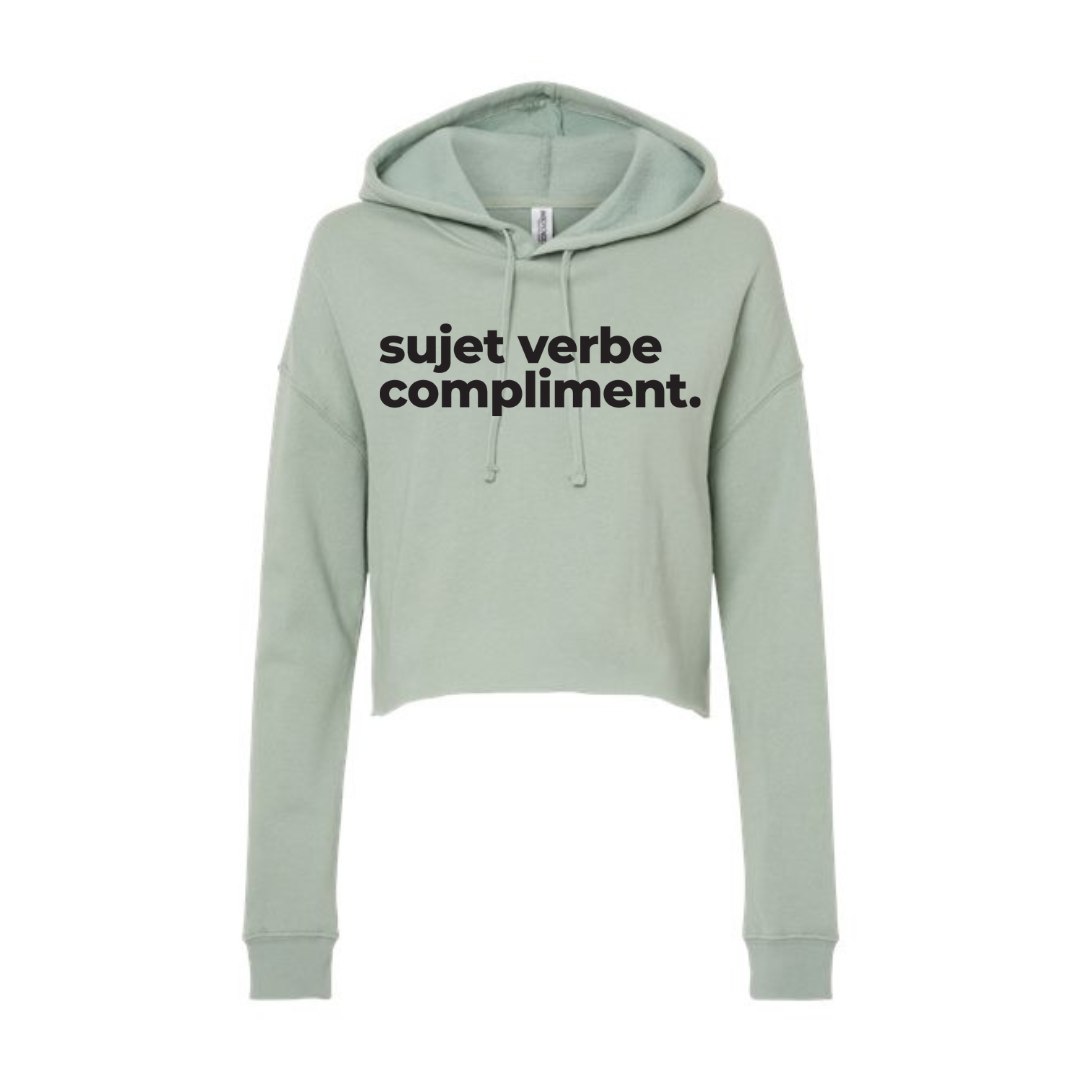 Crop top à capuchon - Sujet verbe compliment