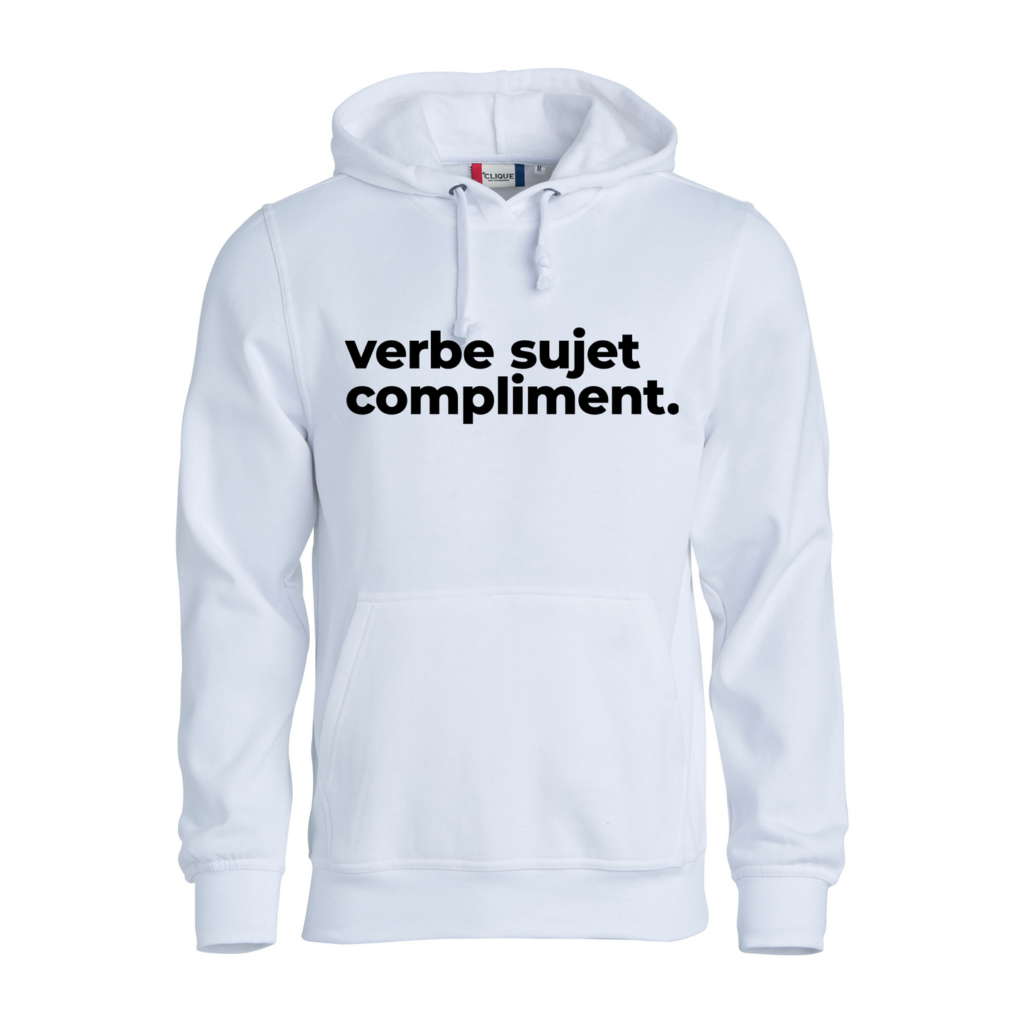 Hoodie à capuchon - Verbe sujet compliment