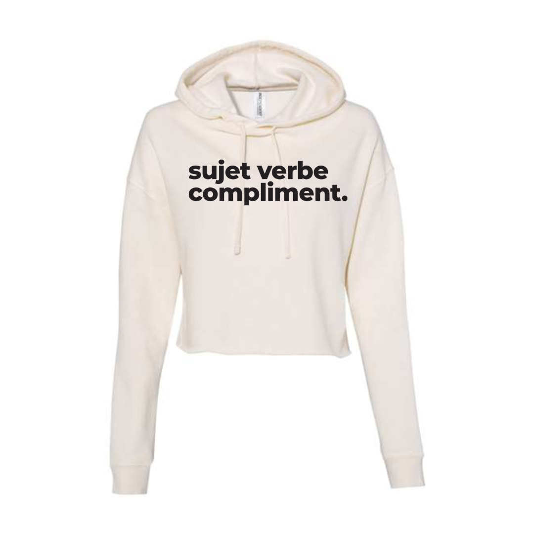 Crop top à capuchon - Sujet verbe compliment