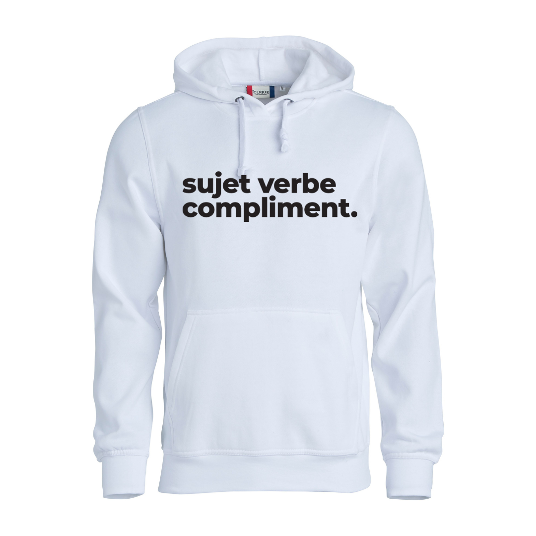 Hoodie à capuchon - Sujet verbe compliment