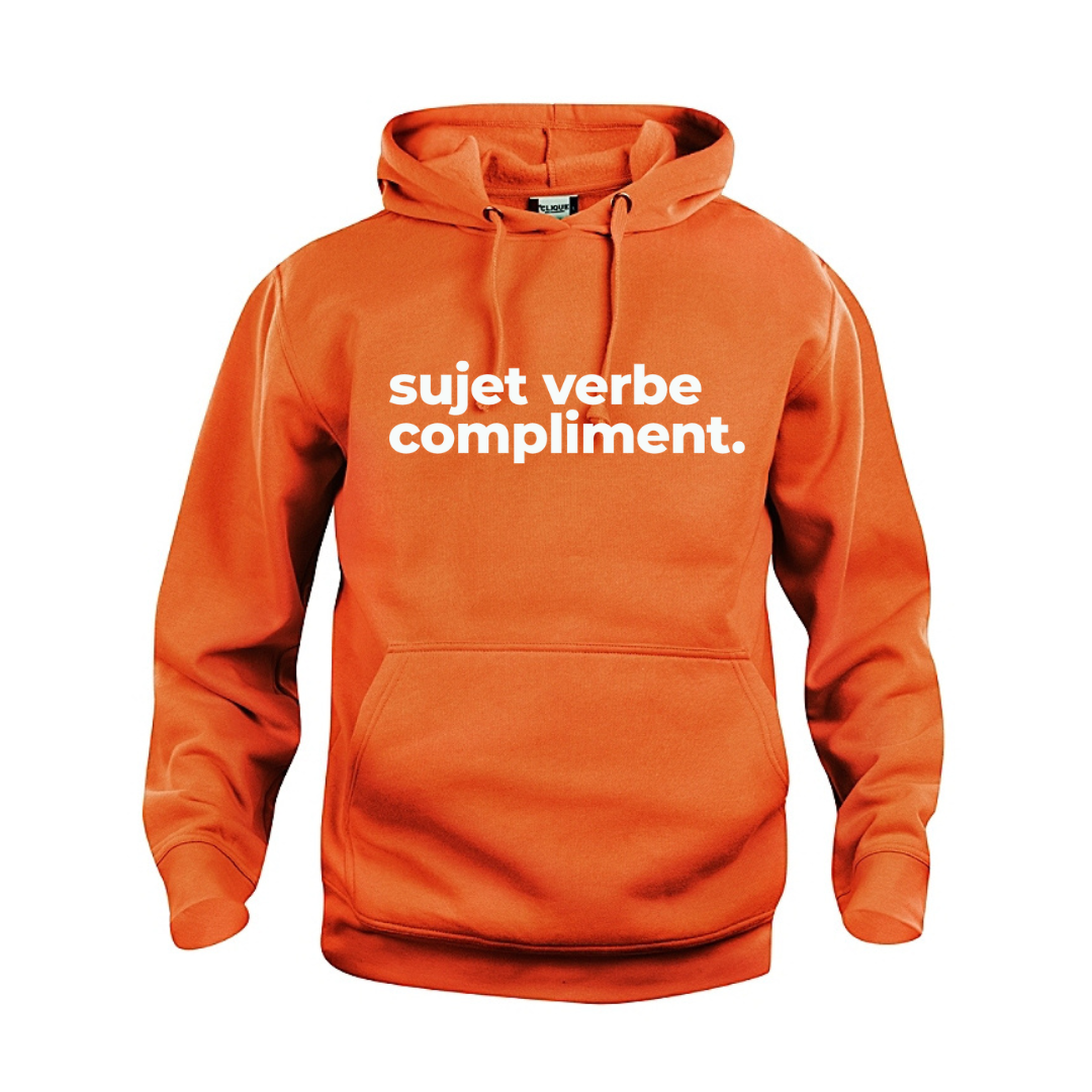 Hoodie à capuchon - Sujet verbe compliment