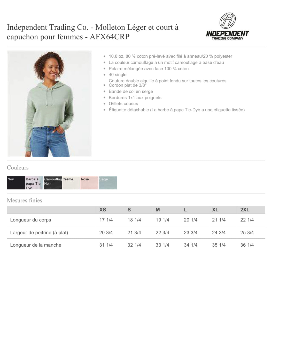 Crop top à capuchon - Sujet verbe compliment